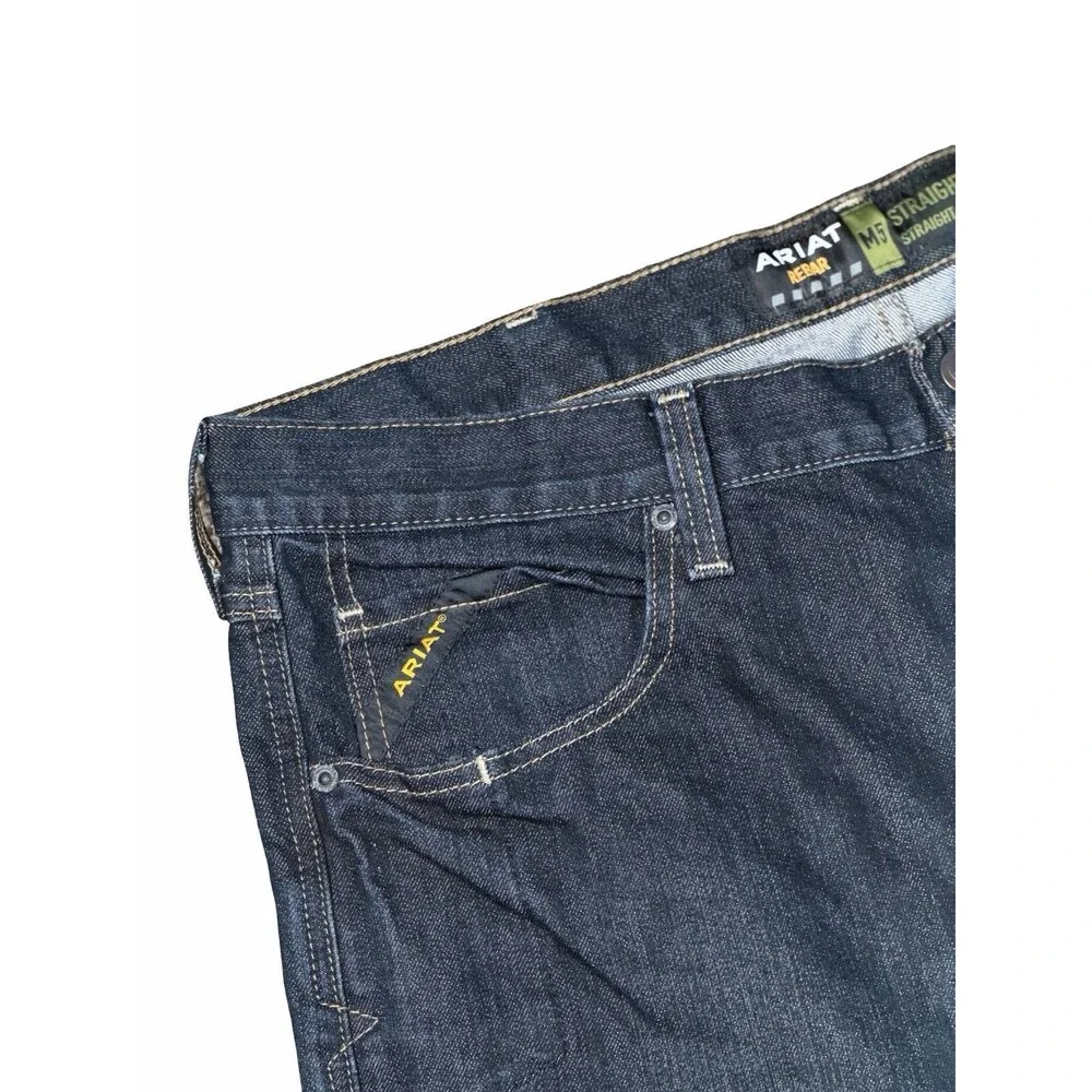 Ariat Rebar M5 Jeans Men's 40x36 Dark Blue Straight Work Durable Denim NWOT - Picture 4 of 13